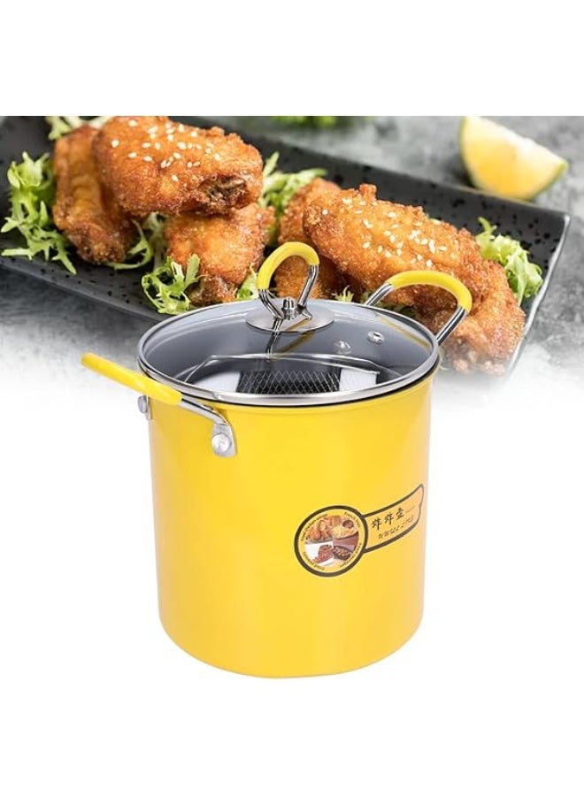 Japanese Deep Fryer Pot, 3L Stainless Steel Frying Pot with Oil Filter Rack Lid, Silicone Handle, Non Stick Coating, Home Kitchen - Image 3